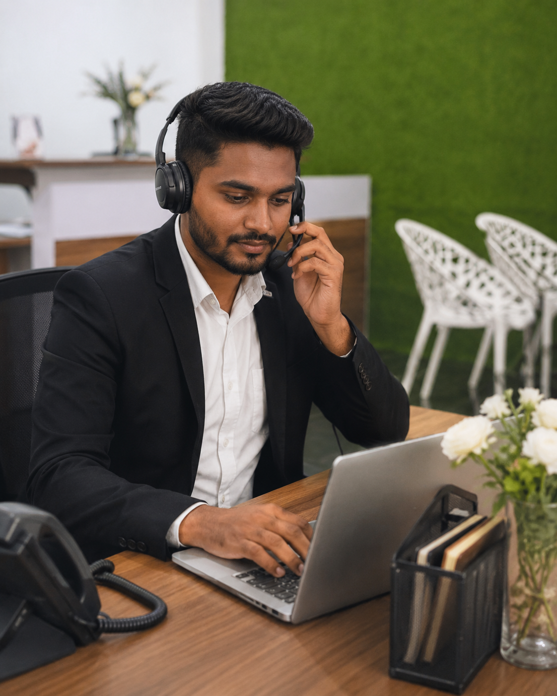 Clique team member speaking with a customer